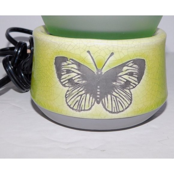Scentsy Flutter Green Crackle Glaze Butterfly Electric Wax Warmer - Picture 5 of 9